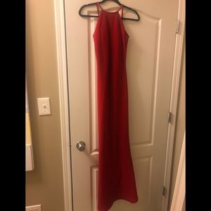 Red Floor Length Calvin Klein Formal Dress